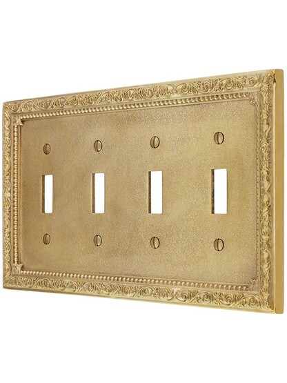 Floral Victorian Quad Gang Toggle Switch Plate.